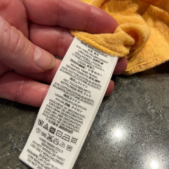 Free People Love Letter Embroidered Linen Blend Poncho Top Tangerine Sz L $128 - Picture 10 of 12